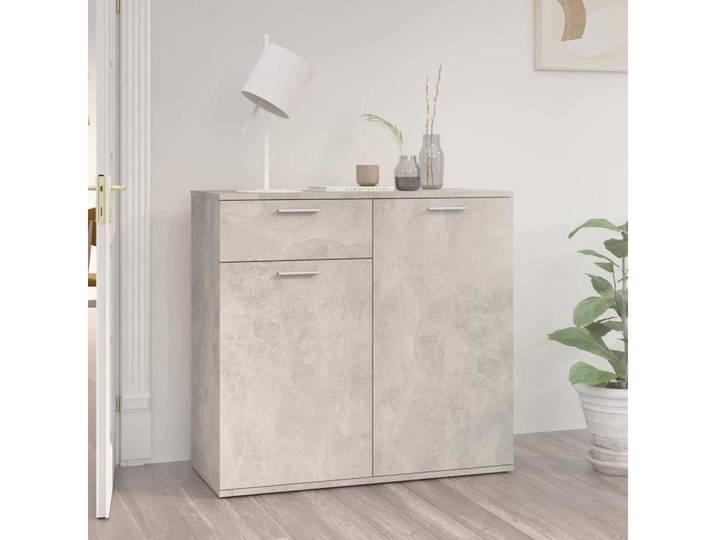 vidaXL Sideboard vidaXL Sideboard Betongrau 80x36x75 cm Holzwerkstoff