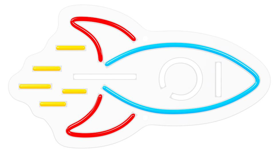Forever Light Neon PLEXI LED Raket Decoratieve Lichtfiguur, Multicolor, Model NNE18