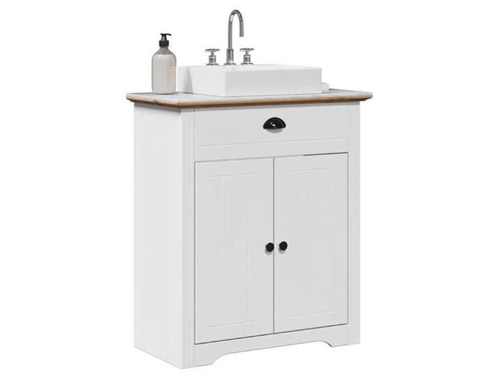 Armoire lavabo moderne - Meuble sous vasque - de salle de bain - Meuble sous vasque - Meuble de rangement et d'étagère BODO blanc ma