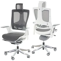 Bürostuhl MERRYFAIR Adelaide, Schreibtischstuhl Drehstuhl, Polster/Netz, ergonomisch ~ schwarz-grau