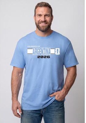 Men's Big & Tall Argentina FIFA 2026 World Cup Tee by FIFA in Blue (Size 2XL)