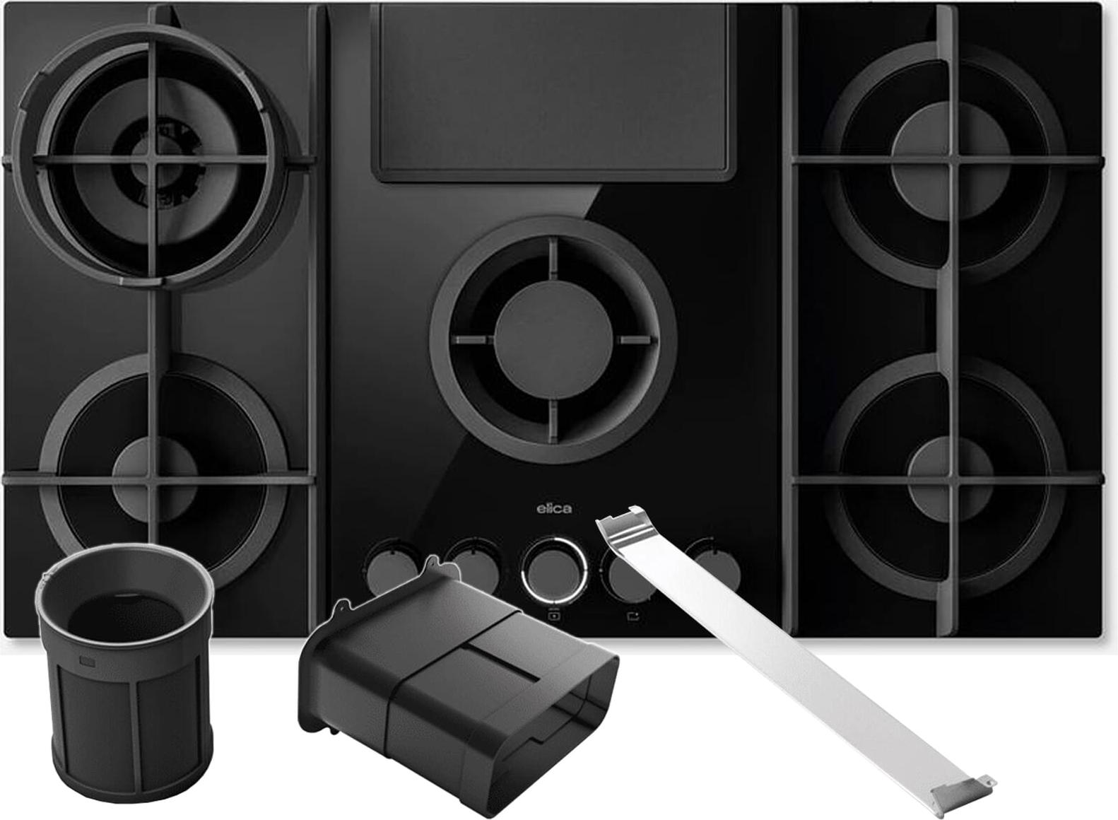 Elica SET NikolaTesla Flame Evo PRF0196341 Kochfeldabzug Gas + Installationsset Umluft KIT0199838