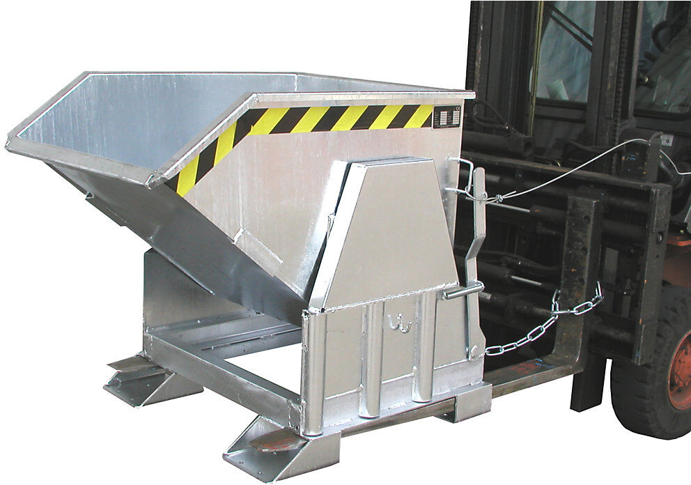 Kippbehälter, Standard-Bauhöhe, ohne Fahrwerk, Volumen 0,3 m³, feuerverzinkt eurokraft pro