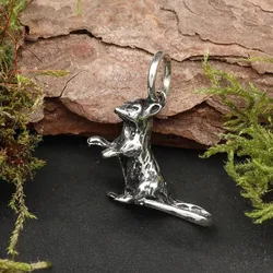 Drachensilber Ratte Schmuck Anhänger 925 Silber - Silber