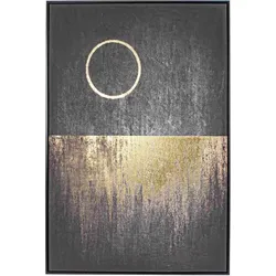 Bild Eclipse Leinwand mit MDF-Holzrahmen, modern, gold und dunkelgrau, 82x122 cm