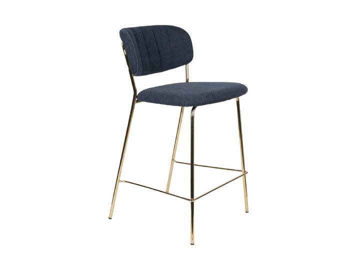 Hochwertiger Barstuhl „Jolien“ Gold / Dunkelblau White Label by Bloomingloft