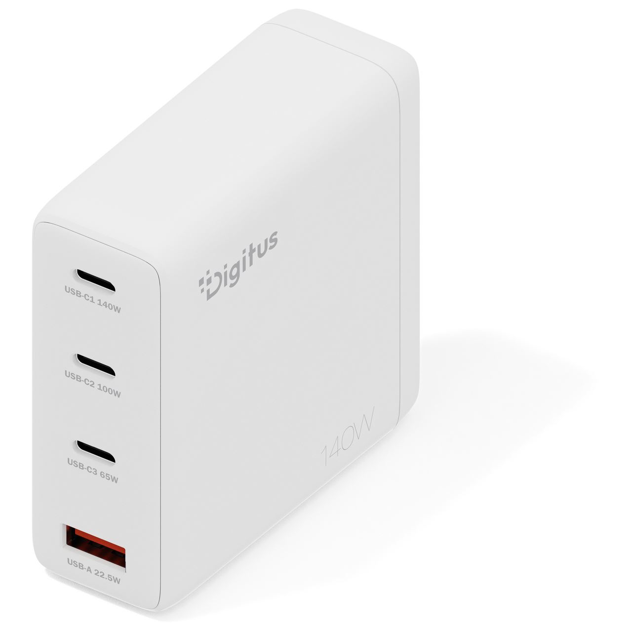 Digitus USB-Ladegerät GaN 140W, 3x USB-C, 1x USB-A weiss