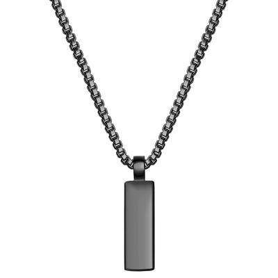 Kette mit Anhänger TRUE REBELS "TR349", schwarz, Halsketten, Herren, 55,0cm, B: 1,2mm, B:1,2mm