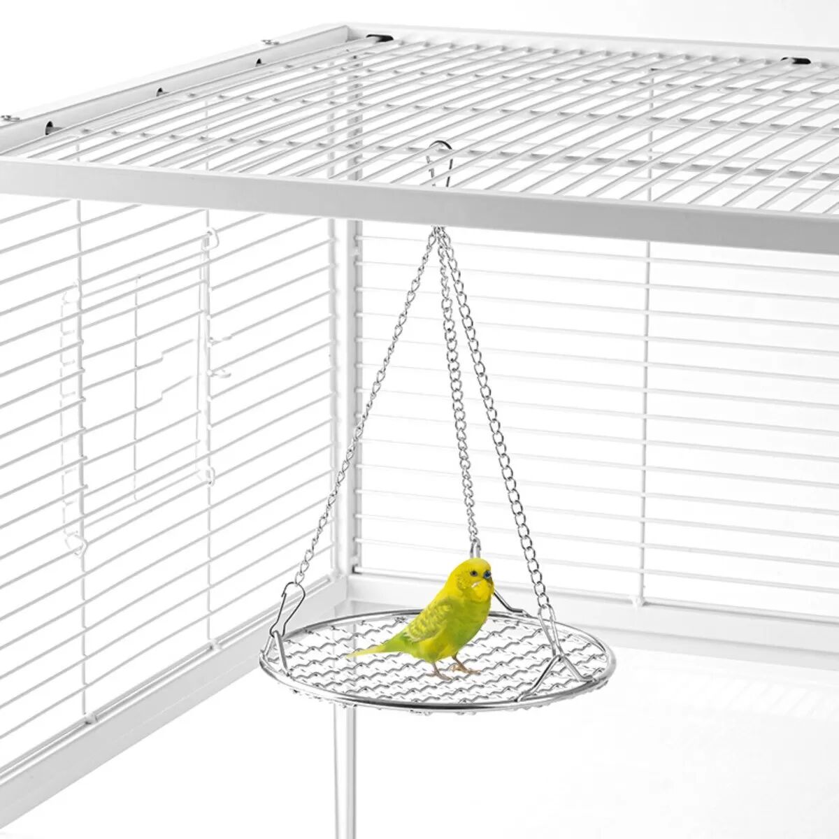 INF Edelstahl-Vogel-Schaukel-Hängekorb – Sicherer & lustiger Vogelkäfig-Zubehör