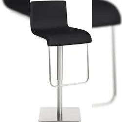 Proregal CHEFGASTRO Barhocker SIBERIA Edelstahl HxBxT 80x39x46cm Kunstleder Schwarz Barstuhl