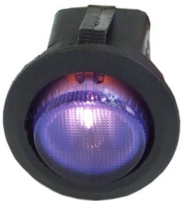 Phobya Wippschalter Rund - beleuchtet blau - 1-polig AN/AUS schw...