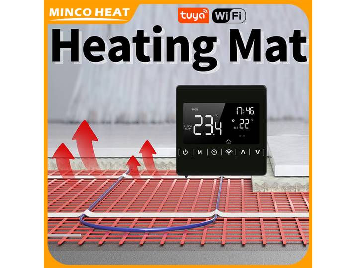 Minco Heat 200w/ ㎡ 1.5 ㎡ Câble chauffant pour sol en carrelage, tapis chauffant électrique à double conducteur avec thermostat