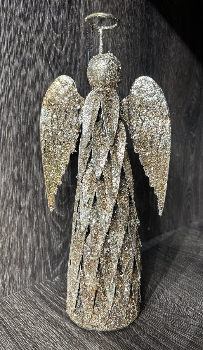 Colmore Engel Gloria Goud - Decoratieve Kerstengel - Staand Beeld - 34 cm