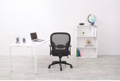 Office Star Products Professional Black Breathable Mesh Office Chair with Mesh Fabric Seat