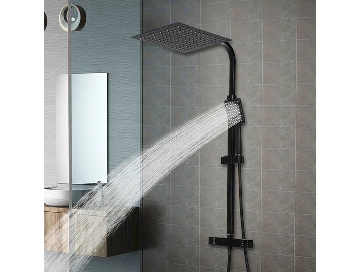 Ensemble de robinets de douche thermostatiques, système de douche de salle de bains, robinet de douche à pluie moderne 30cm