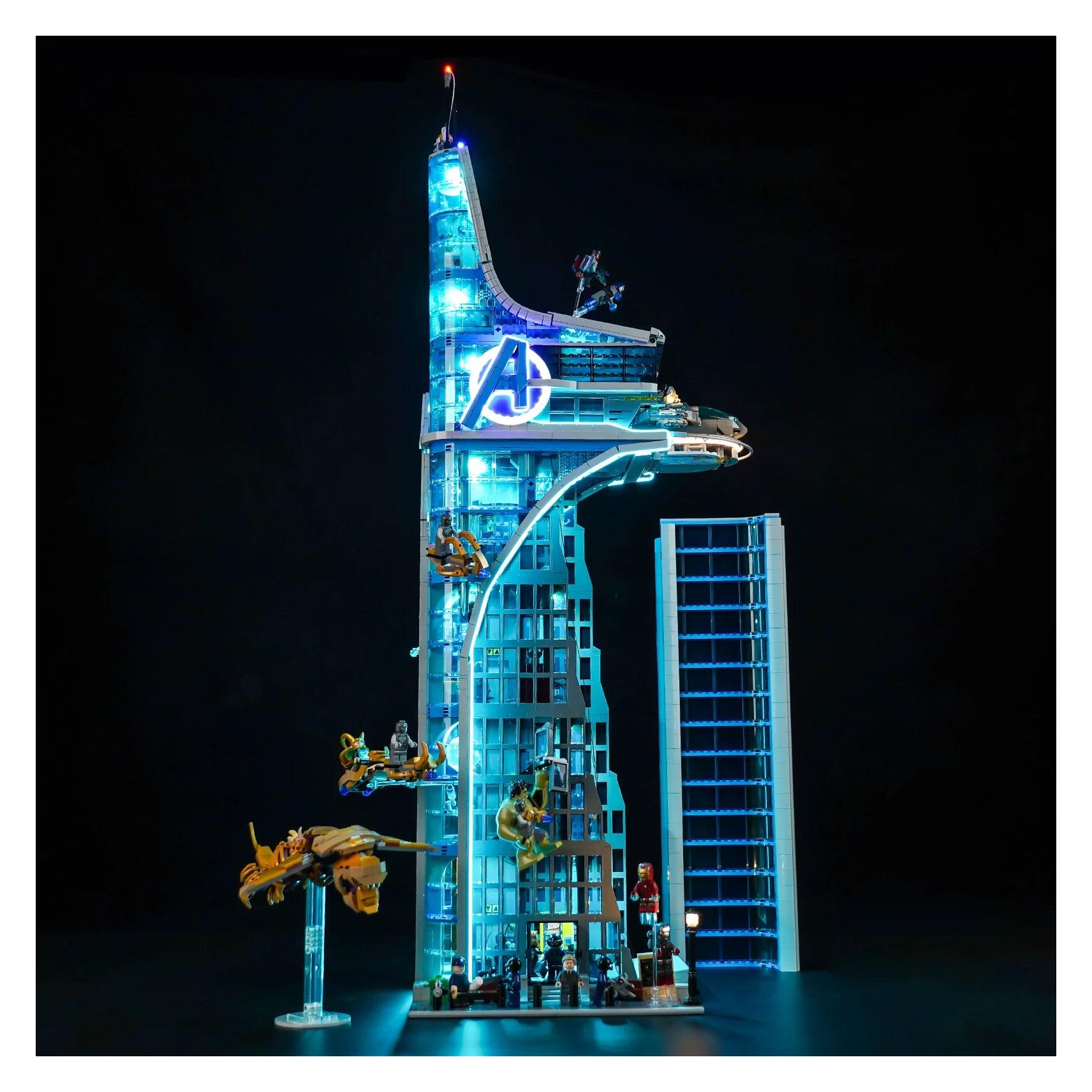 BrickBling LED Licht Set für LEGO Avengers Tower (76269) inkl. Fernbedienung (GC613)