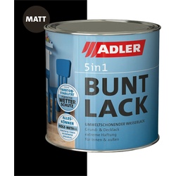 Bautenlacke Aqua 5in1-Buntlack Matt RAL9005 Tiefschwarz 375ml 413200900537