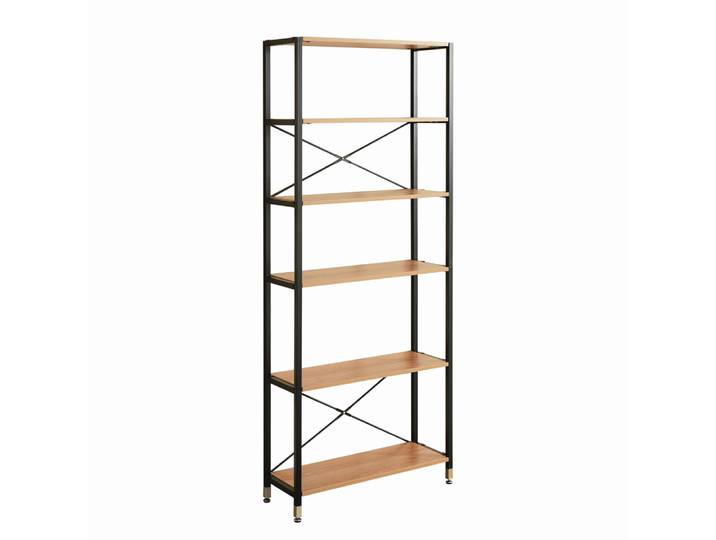 Regal, Massivholz Akazie, 85×30 cm, 210 cm Höhe, Stauraum, Klassisch