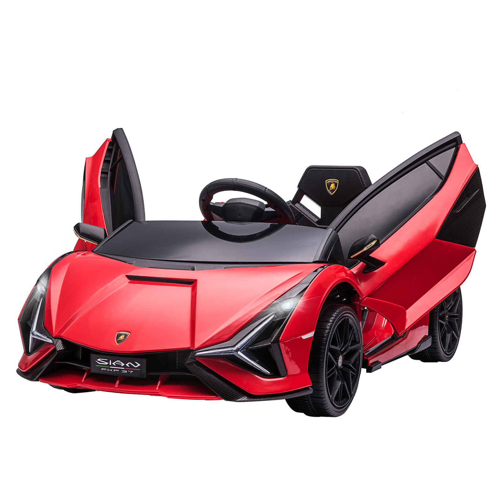 HOMCOM elektrische kinderauto Lamborghini SIAN SUV met afstandsbediening en extra brede banden