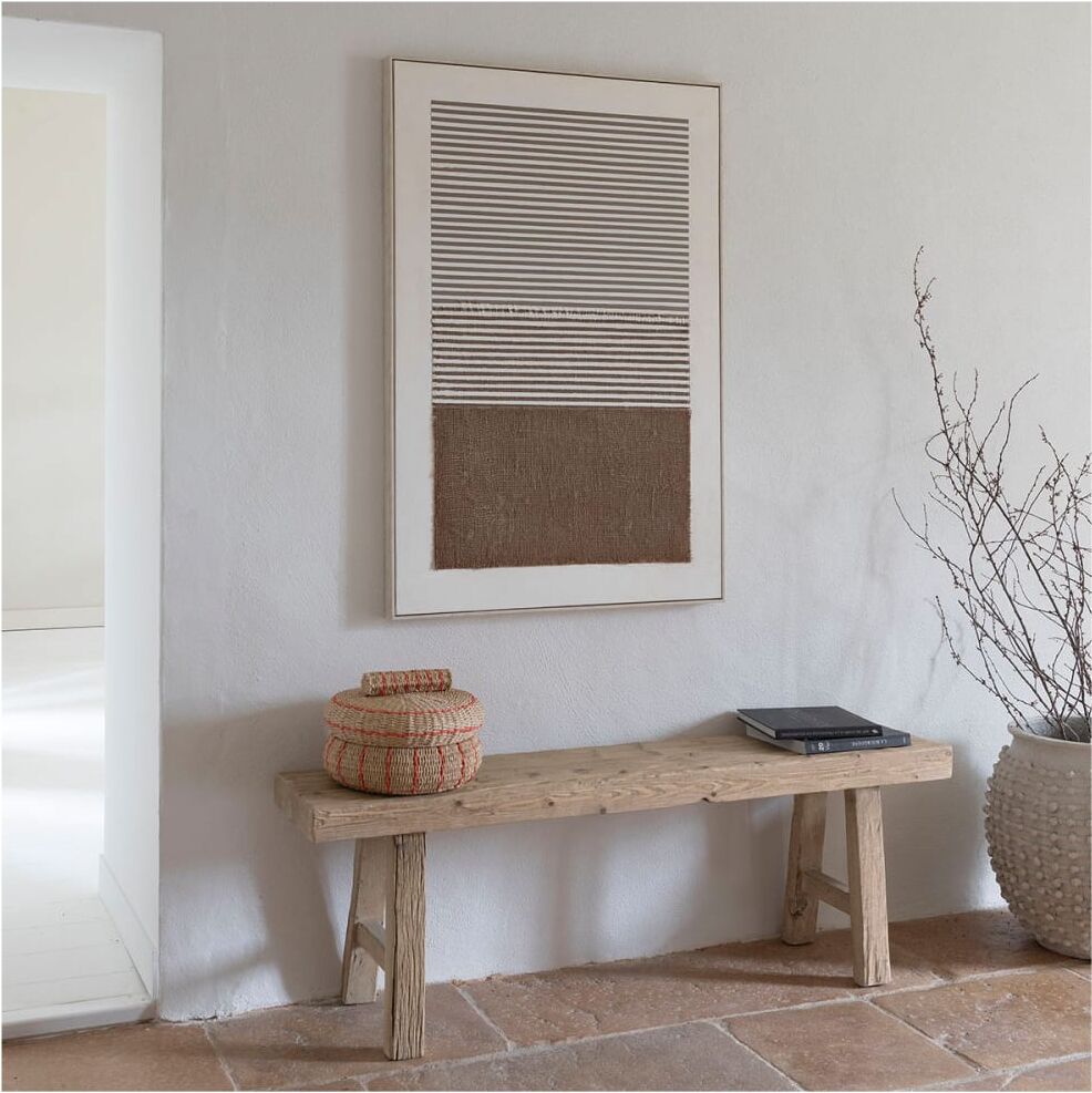 Blanc d Ivoire Banc en orme recyclé - naturel Beige 150x30x51cm
