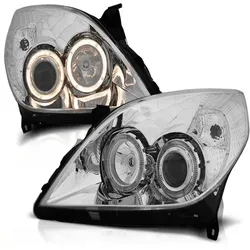 Scheinwerfer Angel Eyes passend für Opel Vectra C / Signum Facelift Bj. 05-08 Chrom