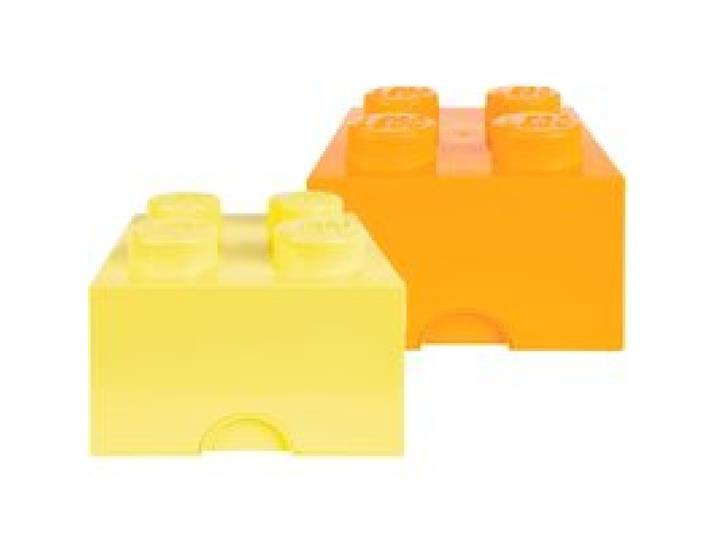 LEGO Lot de 2 briques de rangement empilables (jaune/orange)