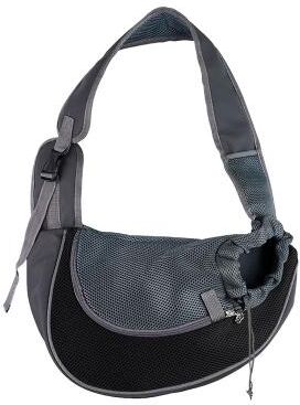 Uplifted Goods Breathable Mesh Pet Sling Shoulder Carrier black l