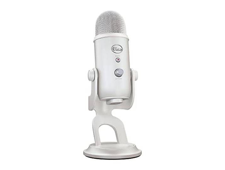 Logitech Blue Yeti Premium USB Gaming Mic voor streamen op PC & Mac, Speciale Editie, VO!CE Effecten, Exclusieve Streamlabs Thema's, 4 Pickup Patronen, Plug & Play - Wit