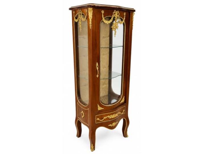 Zierlicher Vitrinenschrank aus Massivholz mit Glasböden – Elegantes Statement-Piece im Antik-Look Palazzo Exklusiv