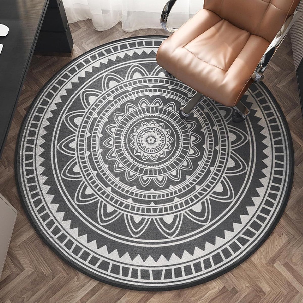 Rond Vloerkleed Bohemian Stijl - Polyester - Diameter: 140 cm