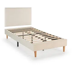 POLSTERBETT + Kopfteil 90x190 cm Niebla, Beige