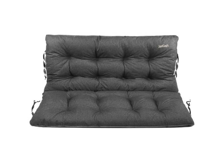SuperKissen24. Coussin Dossier pour Banc de Jardin Canapé 180x60x50 cm - Bain de Soleil - Extérieur - Imperméable - Lin Noir
