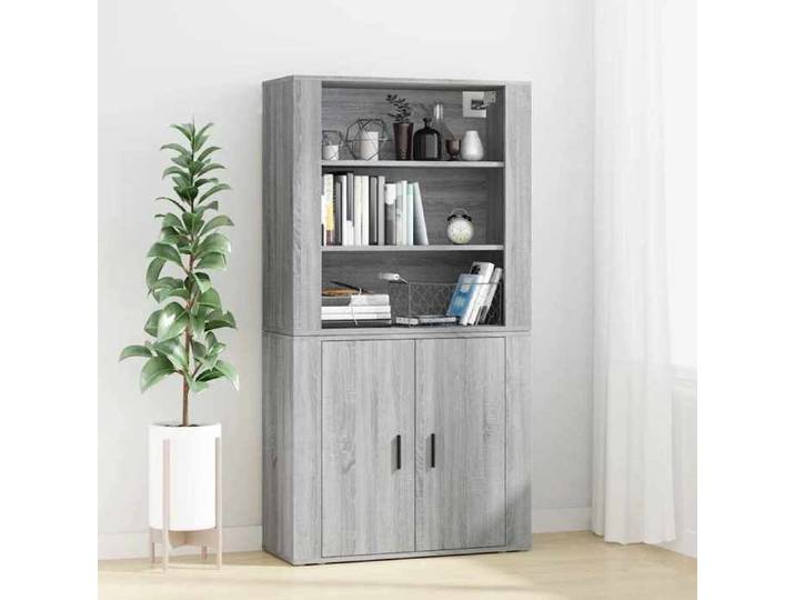 Buffet haut - ZENCORE® - Cadre solide - Commode salon/Buffet de Cuisine - Sonoma gris - bois d'ingénierie B6233417809
