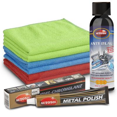 Autosol 150 ml Anti Blau+75 ml Edel Chromglanz Politur+6x Mikrofasertuch [Hersteller-Nr. 40572118]
