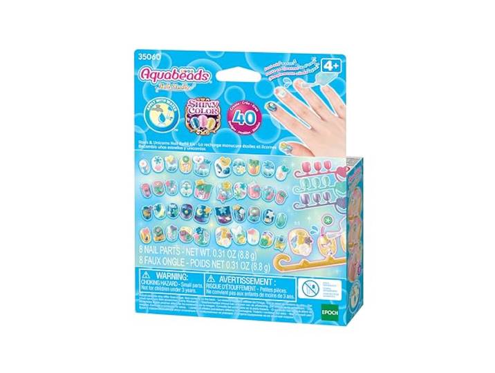 Aquabeads 35060 ANS Stars & Unicorns Nail Refill Kit, Multicolor