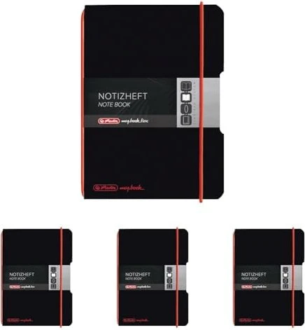 Herlitz Notizheft my.book flex A6 PP 40Bl. kariert schwarz