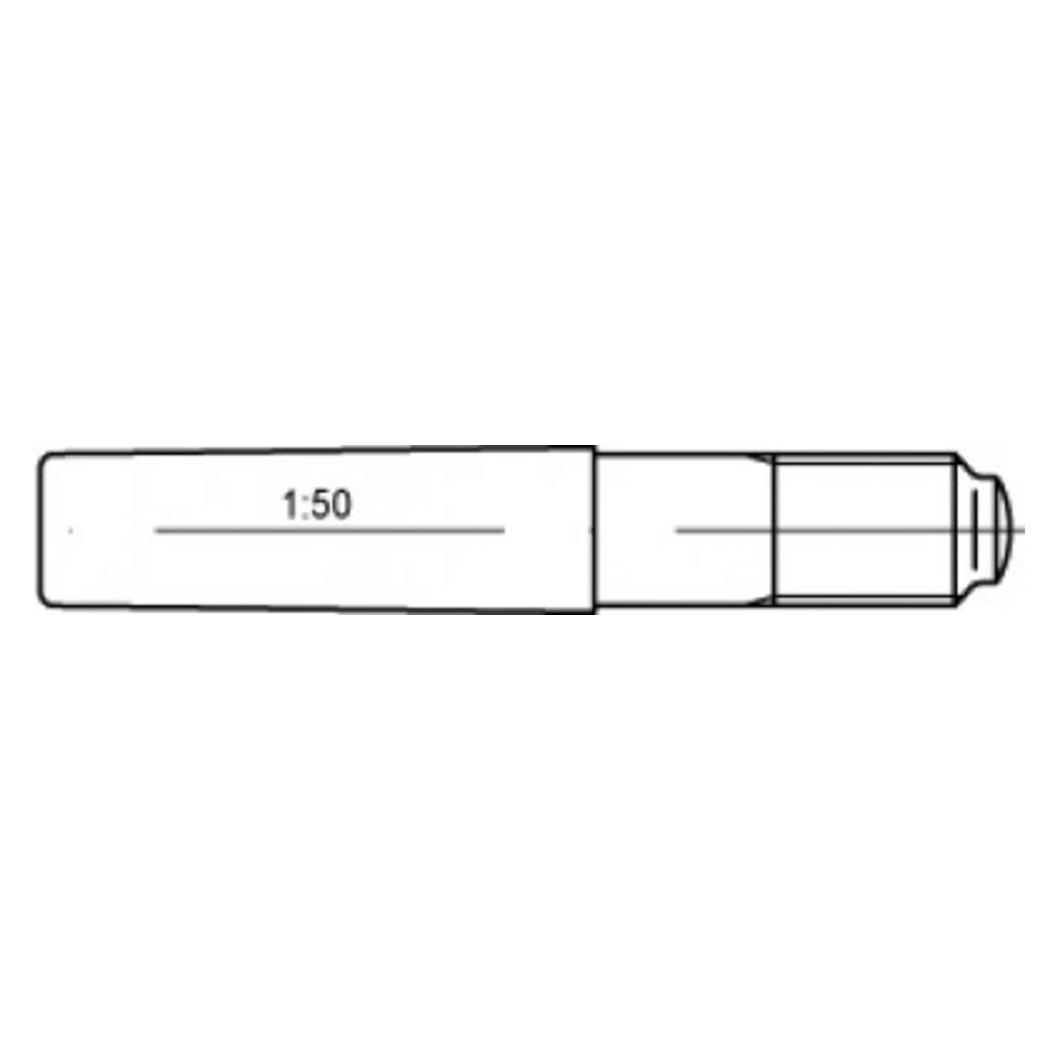 Toolcraft Stahl ungehärtet Kegelstifte mit Gewindezapfen und konstanten Zapfenlängen, Kegel 1: 50 Abmessung (5 Stk., 100 mm) (TO-9985059)
