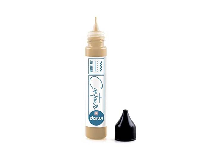 DARWI - DA0690030050C - Un Contour - Flacon Applicateur de Peinture sur Verre - Contours en Relief avec Embout Applicateur - Coloris Or - 30 ML - DARWI GLASS