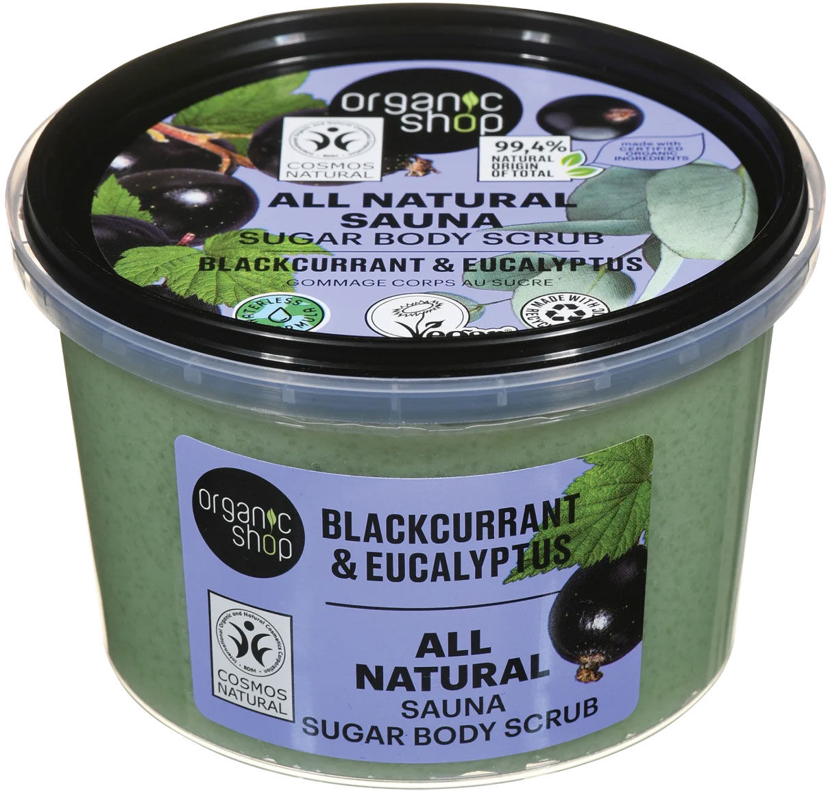 ORGANIC SHOP Blackcurrant & Eucalyptus Body Scrub 250ml