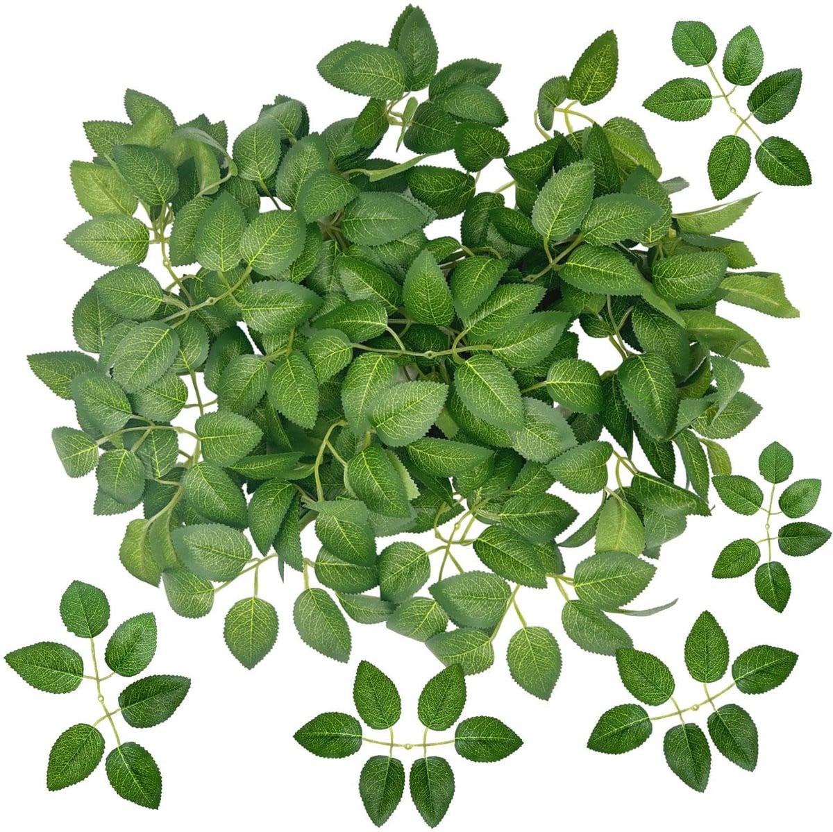 Dailygoods Dailygoody Kunstmatige rozenbladeren - Groen - Decoratieve bladeren voor taartdecoratie en bruiloften