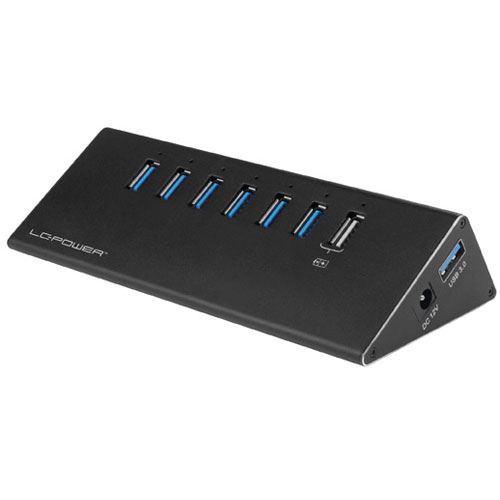 LC-Power USB3.0 HUB LC-HUB-ALU-2B-7 7-Port Schwarz retail