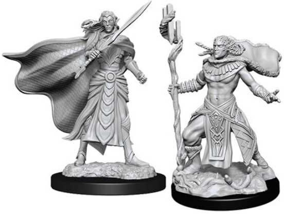 Wiz Kids LLC Magic: The Gathering Unpainted Miniatures Elf Fighter ; Elf Cleric for Hobbyists and Collectors