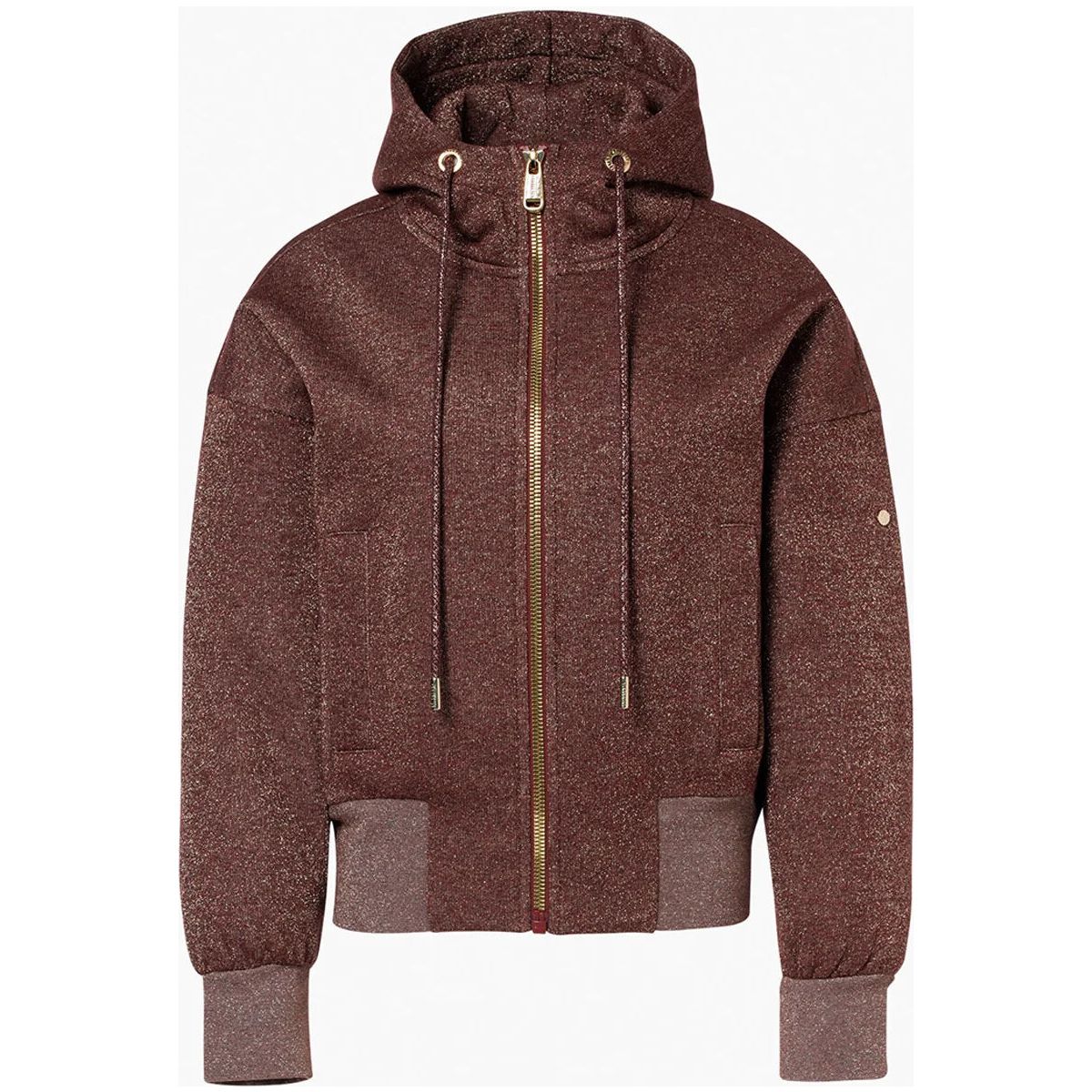 Goldbergh Alura Hooded Full Zip Cardigan vino rosso lurex melange (4848) S GB38340263-4848-S