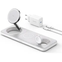Anker MagGo 3-in-1 Charging Pad (25 W), Wireless Charger, Weiss