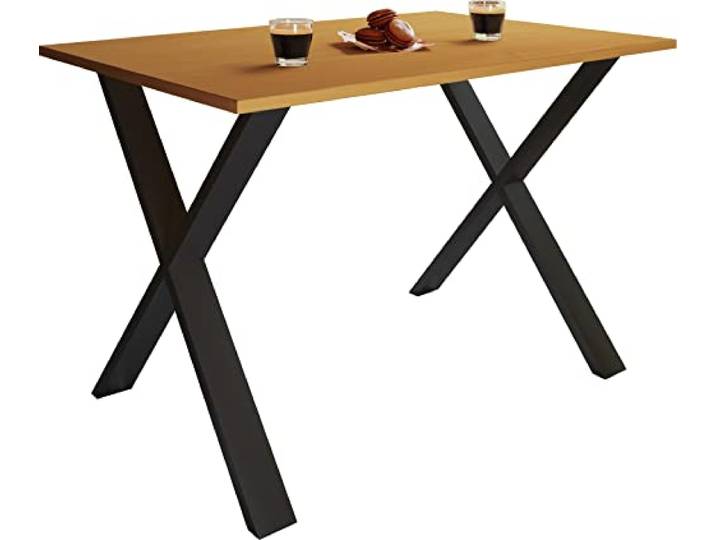 VCM Esstisch Schwarz/Buche 110x80x76 cm Holzwerkstoff Esszimmer Wohnbereich