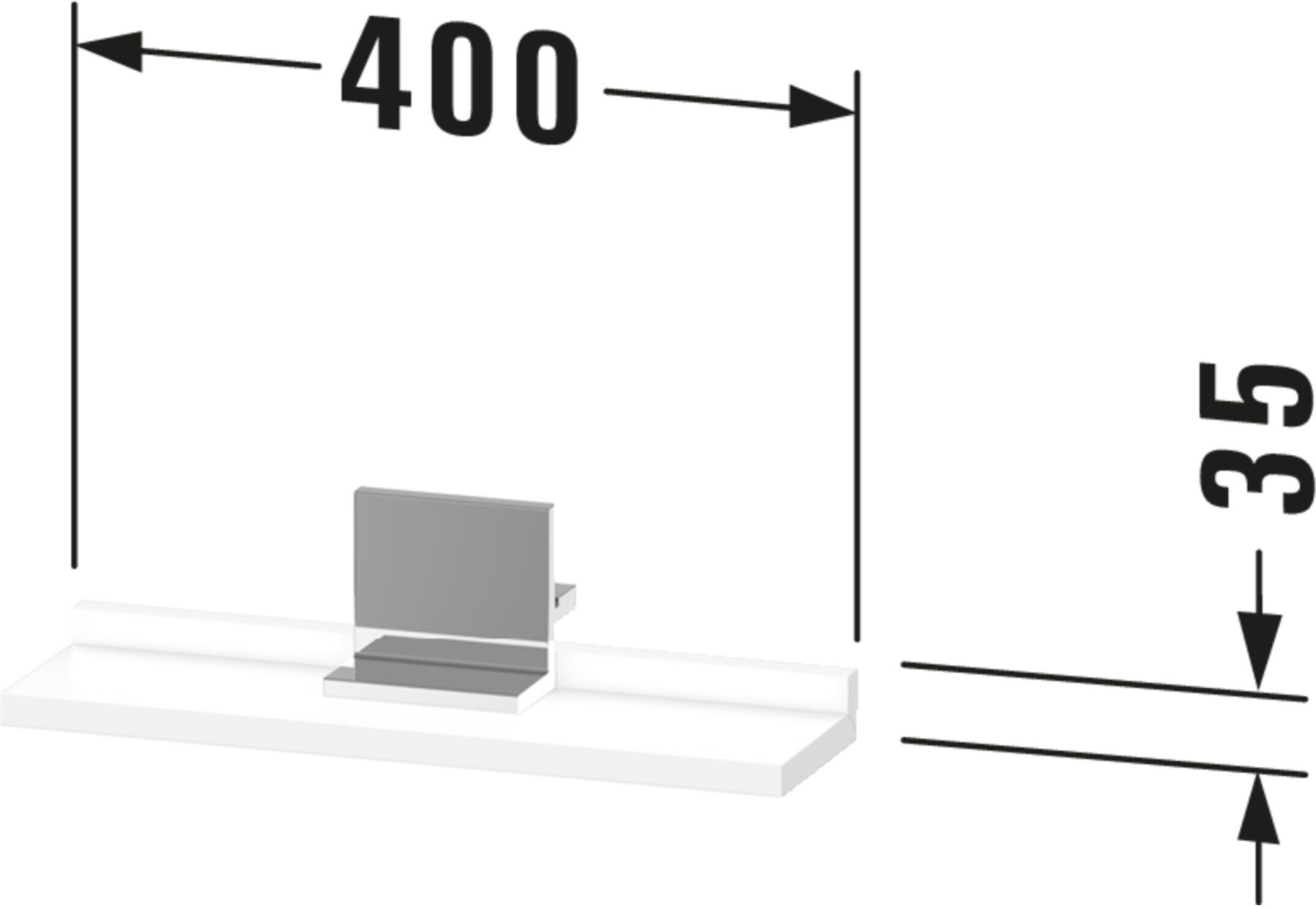 Duravit Spiegel-Ablage Sivida 45x65x3,6cm, graph ma, mont., sw (SV74300BD490000)