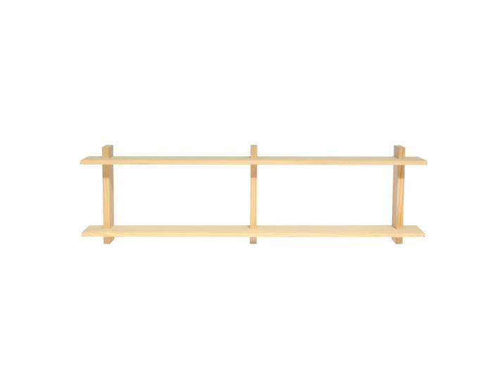 Etagère murale double en bois de pin naturel 150 cm Non verni