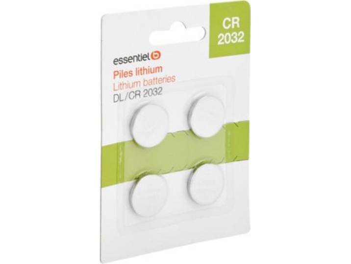 Essentielb - Pile Cr 2032 X 4 Piles Lithium