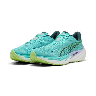Trainingsschuh PUMA "VELOCITY NITRO 5 - X HYROX", Herren, Gr. 45, Textil, grün (intense mint, light lavender), Schuhe, entwickelt fürs Hybrid-Fitness-Racing