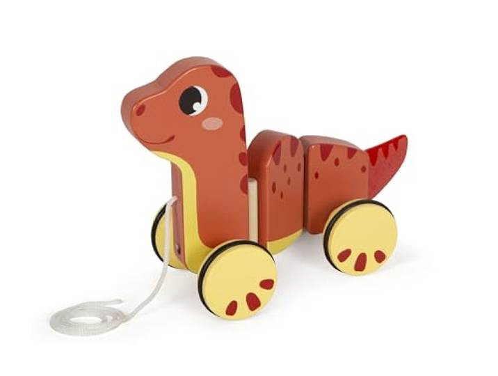 small foot trekspeelgoed Dino , gemaakt van FSC® 100% gecertificeerd hout, voor kinderen vanaf 12 maanden, 12613